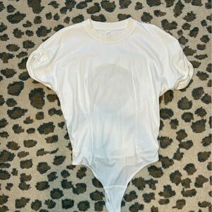 Lululemon White Short Sleeve Bodysuit